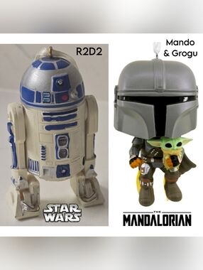 R2-D2 & Mandilorian Star Wars Ornaments 2Pk
